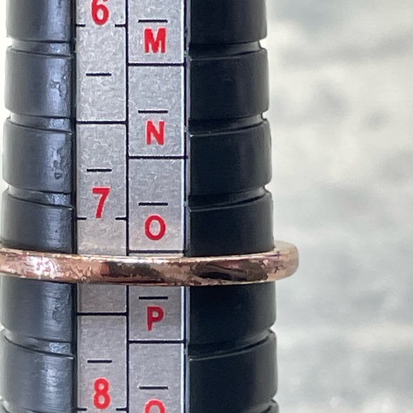 Rose Gold Heart Ring Sparkling Stones Heart CZ Band Dainty Romantic Jewelry 7.5 - Picture 8 of 9